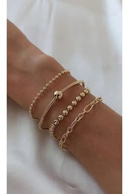 image-Sport Layered Bracelet Set Adjustable Four Piece Stackable Casual