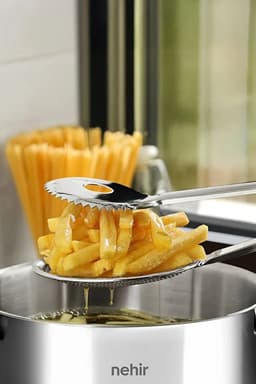 image-Simple Strainer Frying Tongs Kitchen Cooking Draining Tongs