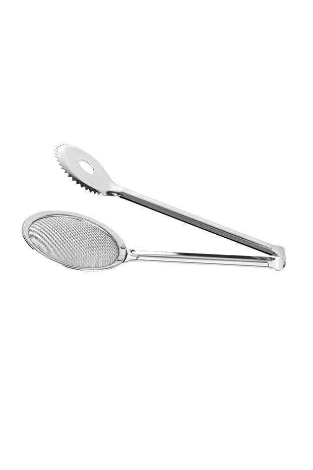 image-Simple Strainer Frying Tongs Kitchen Cooking Draining Tongs