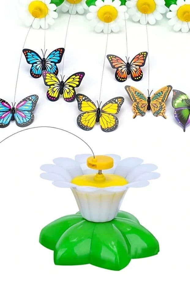 image-Interactive Rotating Butterfly Cat Toy Battery Operated Moving Cat