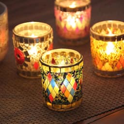 image-Handmade Glass Candle Holders