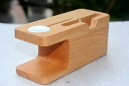 image-Bamboo Apple Watch Charger Holder & iPhone Holder