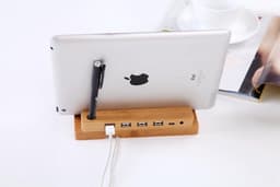 image-Bamboo Docking Station With 4 USB Port