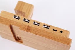 image-Bamboo Docking Station With 4 USB Port