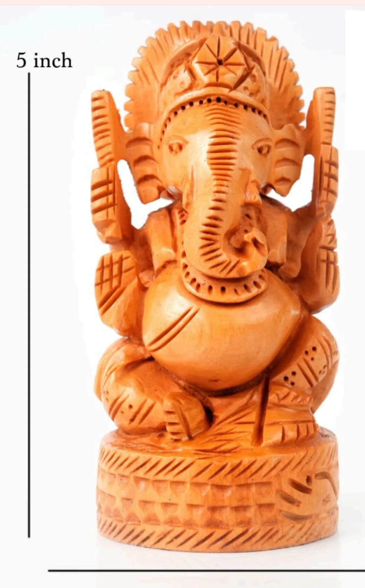 image-Handmade wooden ganesh