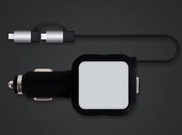image-Retractable 2 in 1 Car Charger