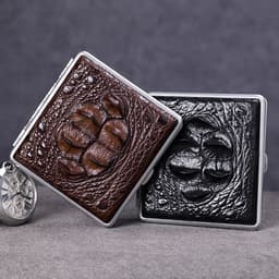 image-Genuine Crocodile Skin Cigarette Case