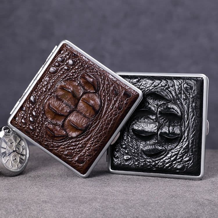 image-Genuine Crocodile Skin Cigarette Case