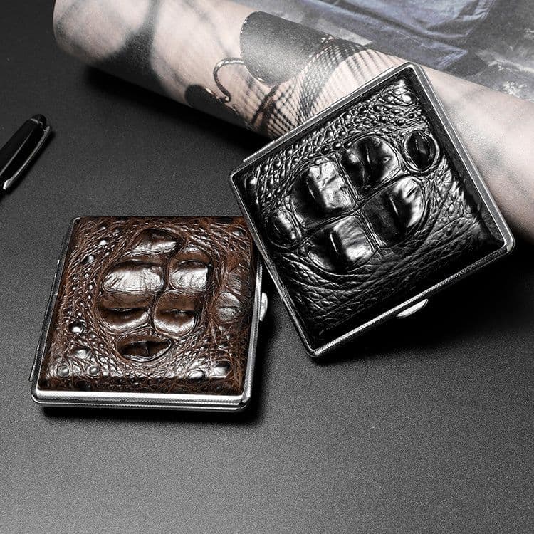 image-Genuine Crocodile Skin Cigarette Case