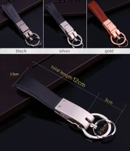 image-Luxury Leather Strap Keychain