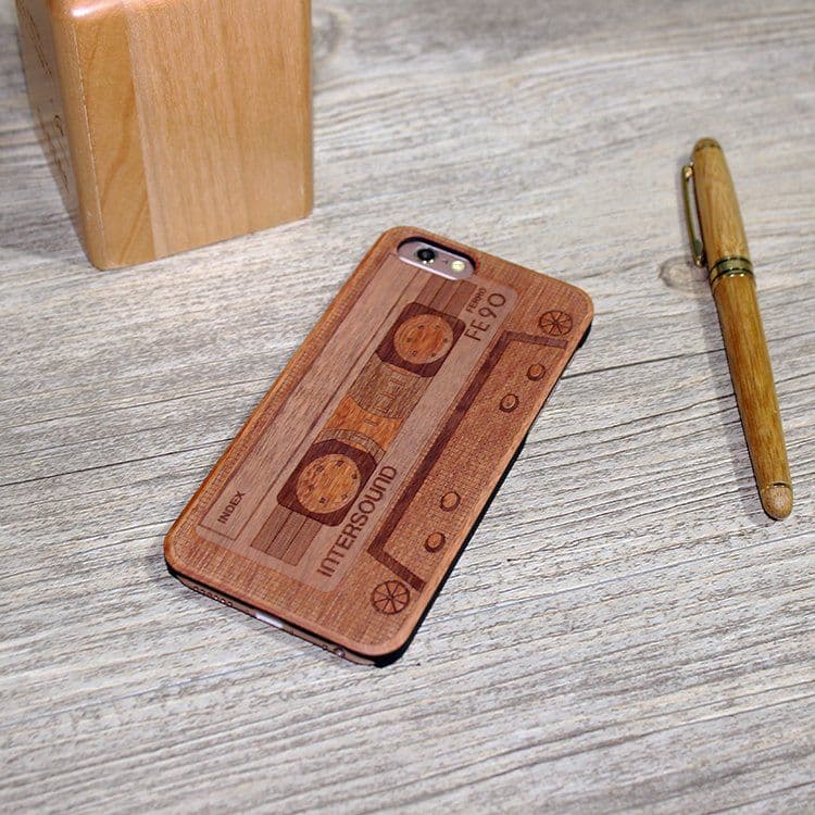 image-Wood Cassette iPhone Case