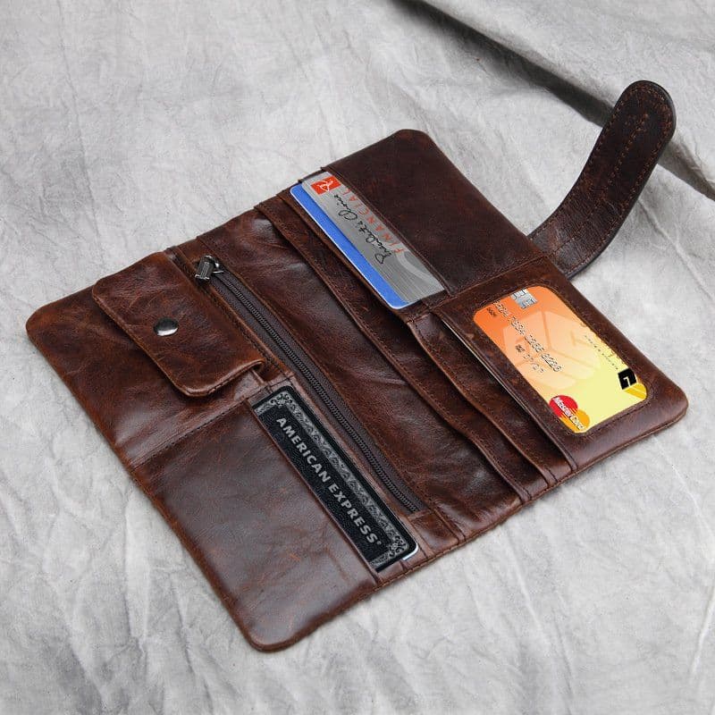 image-High Capacity Waxed Leather Wallet