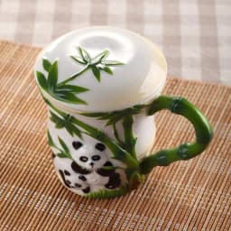 image-Cute Panda Bamboo Enamel Ceramic Mug