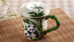 image-Cute Panda Bamboo Enamel Ceramic Mug