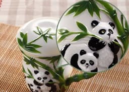 image-Cute Panda Bamboo Enamel Ceramic Mug