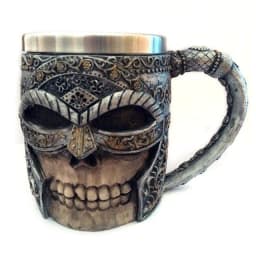 image-Masked Knight Stainless Steel Skull Mug