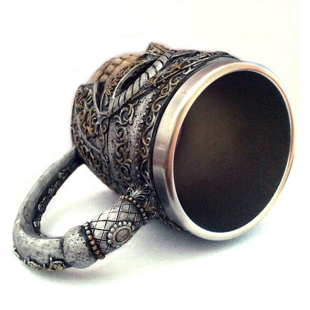 image-Masked Knight Stainless Steel Skull Mug