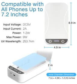image-UV Phone Sanitizer Portable UVC Lights Disinfection Box