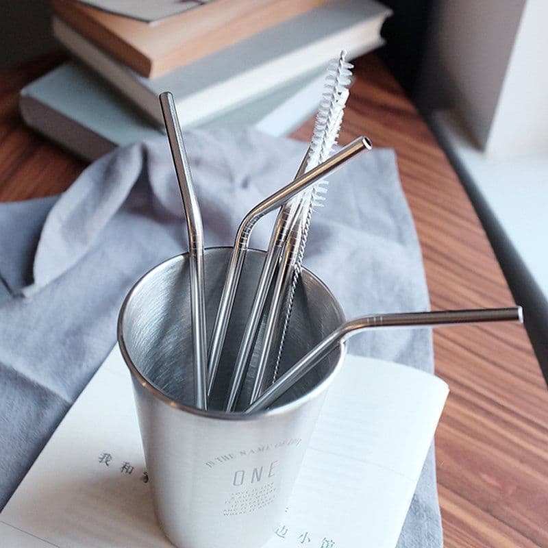 image-Stainless Steel Straws 4PCS