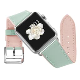 image-Green Leather Apple Watch Band