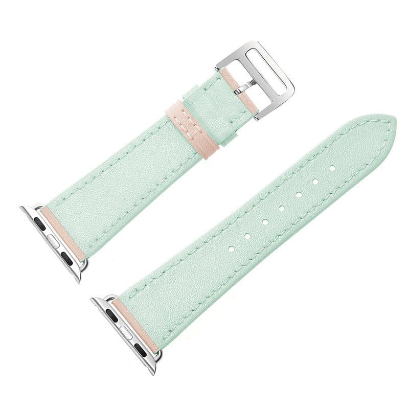 image-Green Leather Apple Watch Band