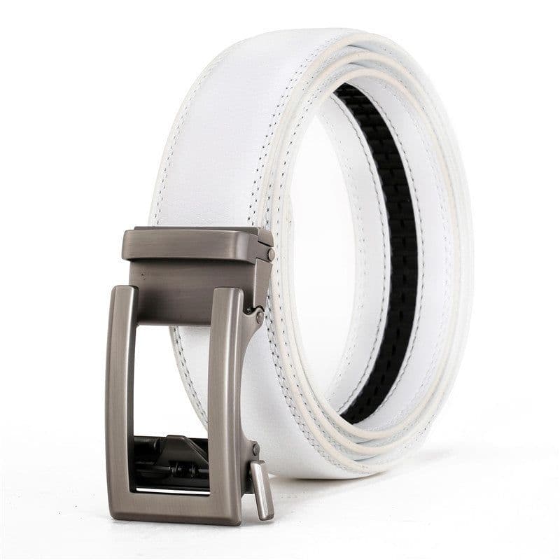 image-LannyQveen Men's Leather Belt - Red Automatic Buckle