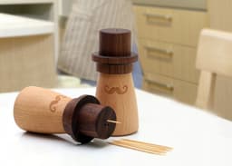 image-Wood Mr. Right Toothpick Holder