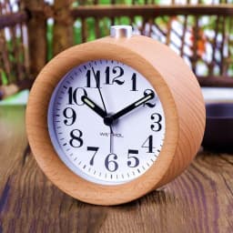 image-Wooden LED Alarm Clock