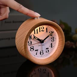 image-Wooden LED Alarm Clock