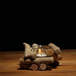 image-Wood Candle Holder Set