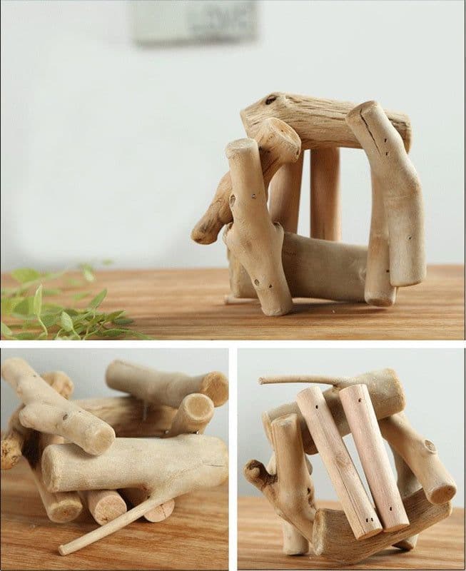 image-Wood Candle Holder Set