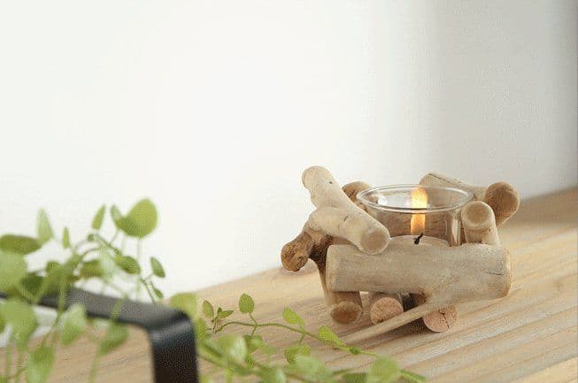 image-Wood Candle Holder Set