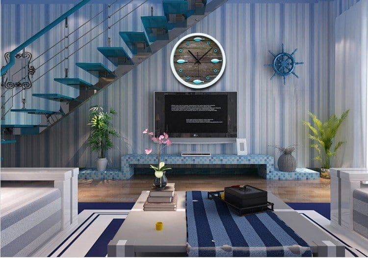 image-Nostalgic Fish Wall Clock