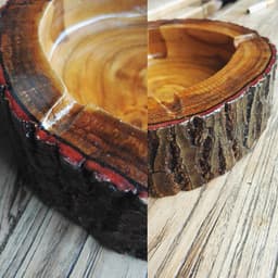 image-Natural Wood Piece Ashtray