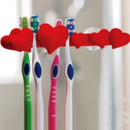image-Red Heart Toothbrush Holder