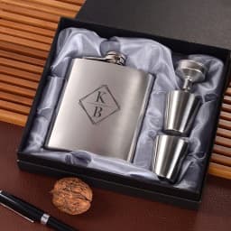 image-Square Monogram Flask