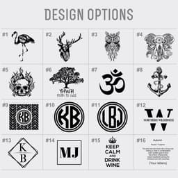 image-Square Monogram Flask