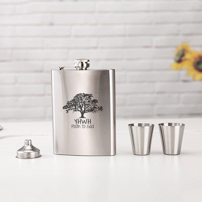 image-Square Monogram Flask