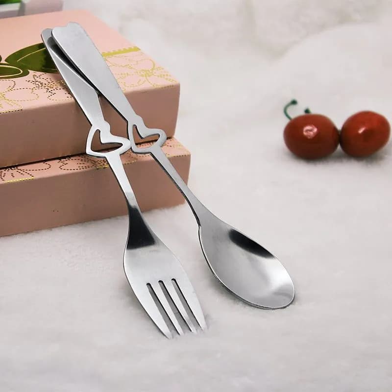 image-Two Hearts Spoon and Fork Set
