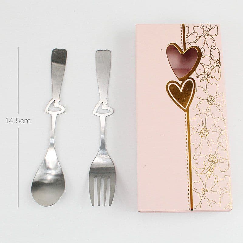 image-Two Hearts Spoon and Fork Set