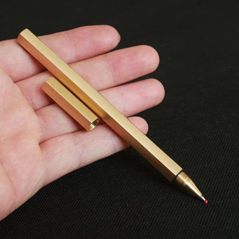 image-Hexagon Brass Pen