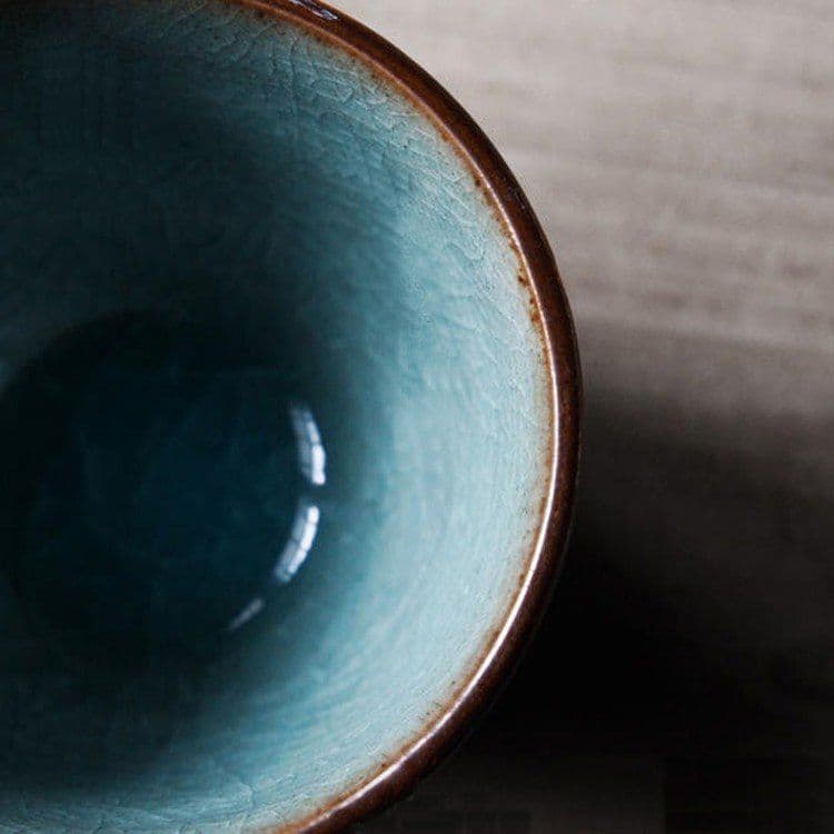 image-Handmade Pottery Retro Green Ceramic Cup