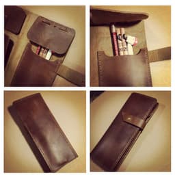 image-Handmade Real Leather Pens & Tools Wrap
