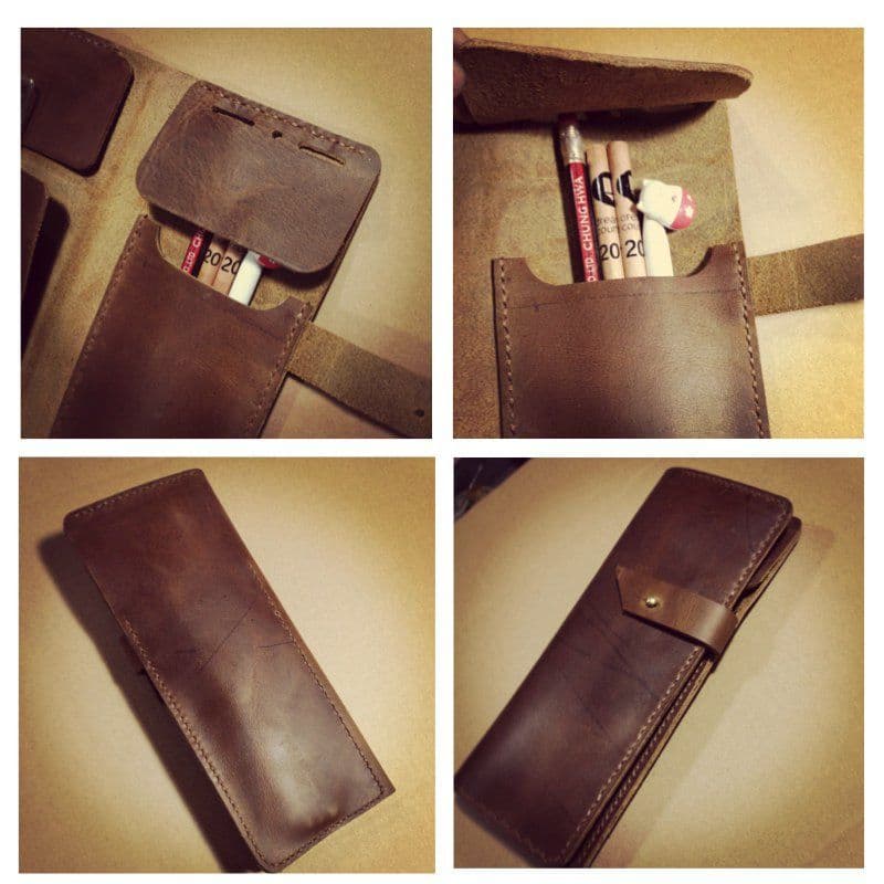 image-Handmade Real Leather Pens & Tools Wrap