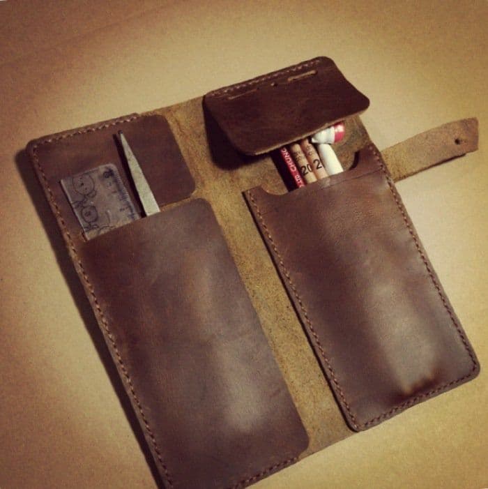 image-Handmade Real Leather Pens & Tools Wrap