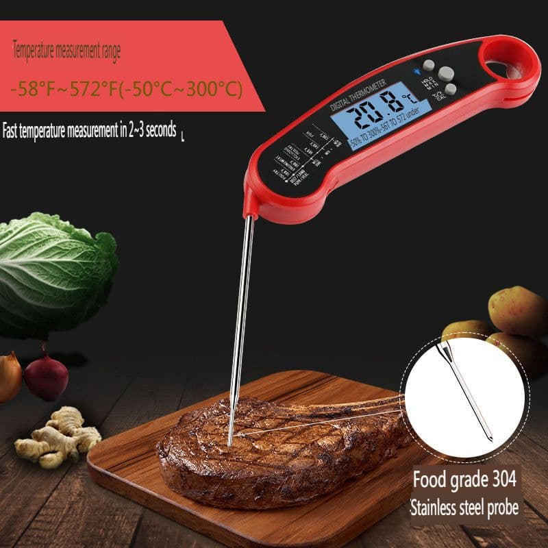 image-BBQ Instant Read Meat Thermometer Waterproof Digital Food Probe