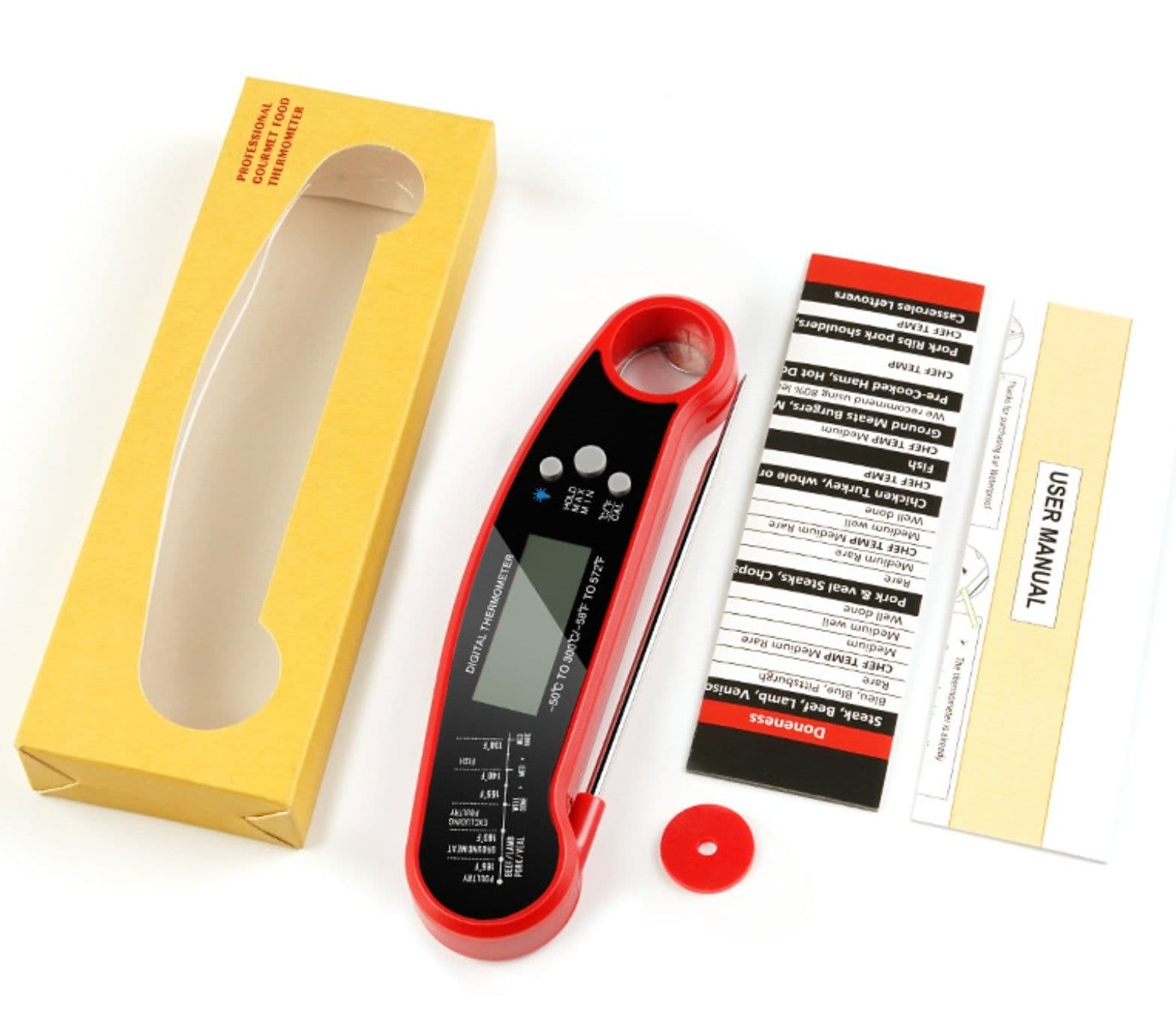 image-BBQ Instant Read Meat Thermometer Waterproof Digital Food Probe