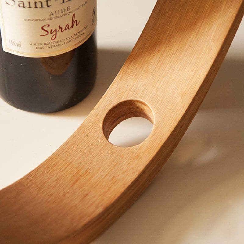 image-Gravity Bamboo Bottle Holder