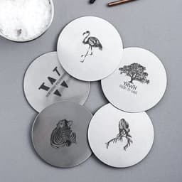 image-Personalized Stainless Steel Coasters