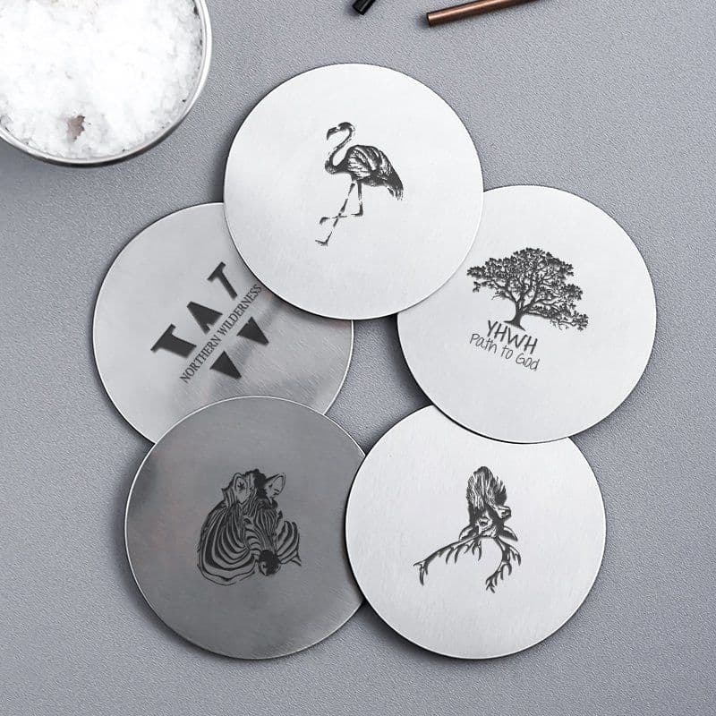 image-Personalized Stainless Steel Coasters